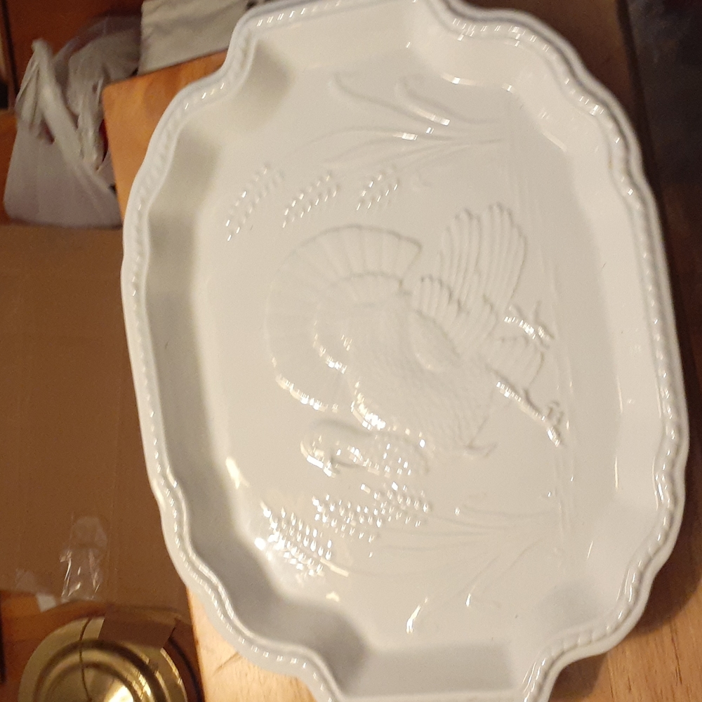 Vintage Rose Arbor Mid Century Turkey Platter.